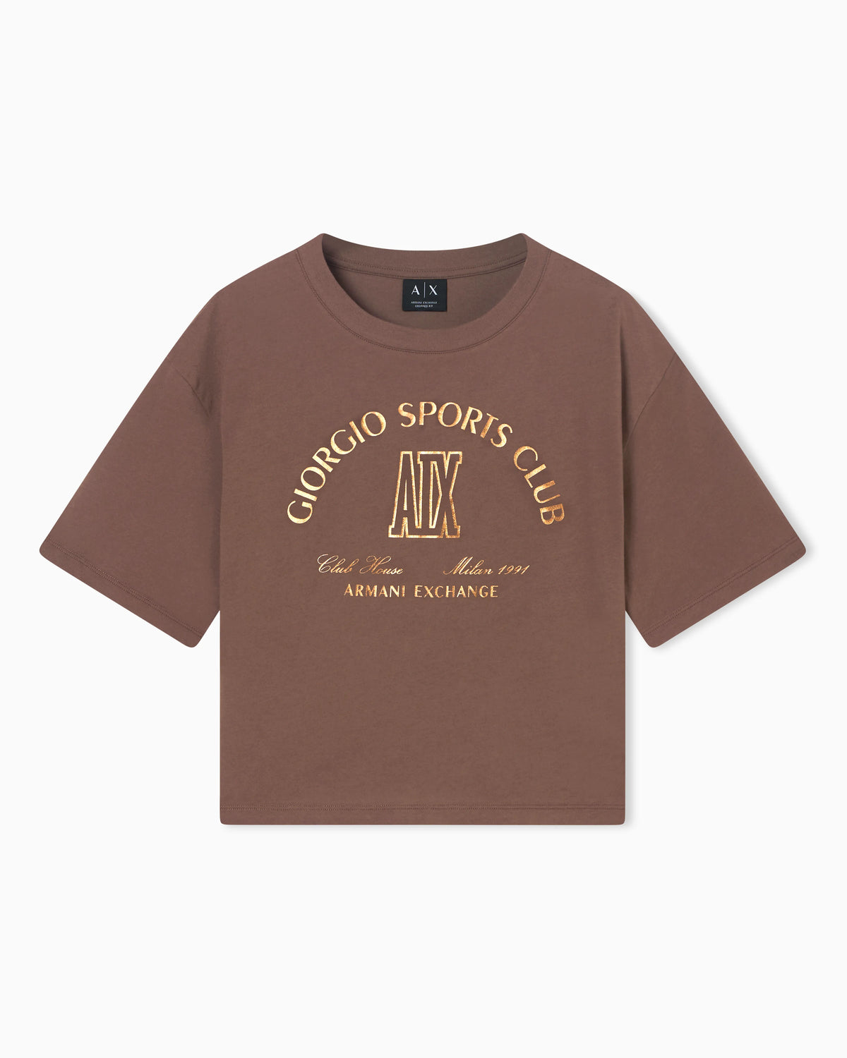 Cropped T-shirt in cotton jersey