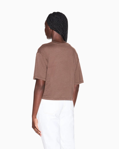 Cropped T-shirt in cotton jersey