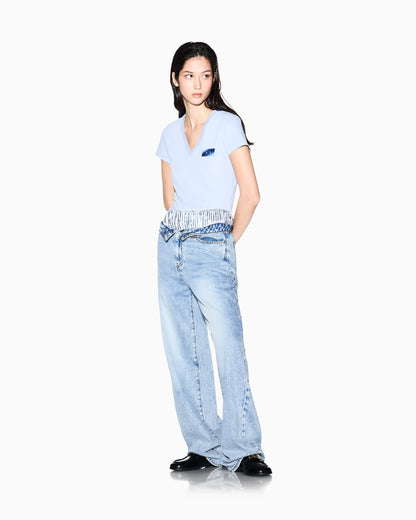 Slim-fit T-shirt in solid-color cotton jersey