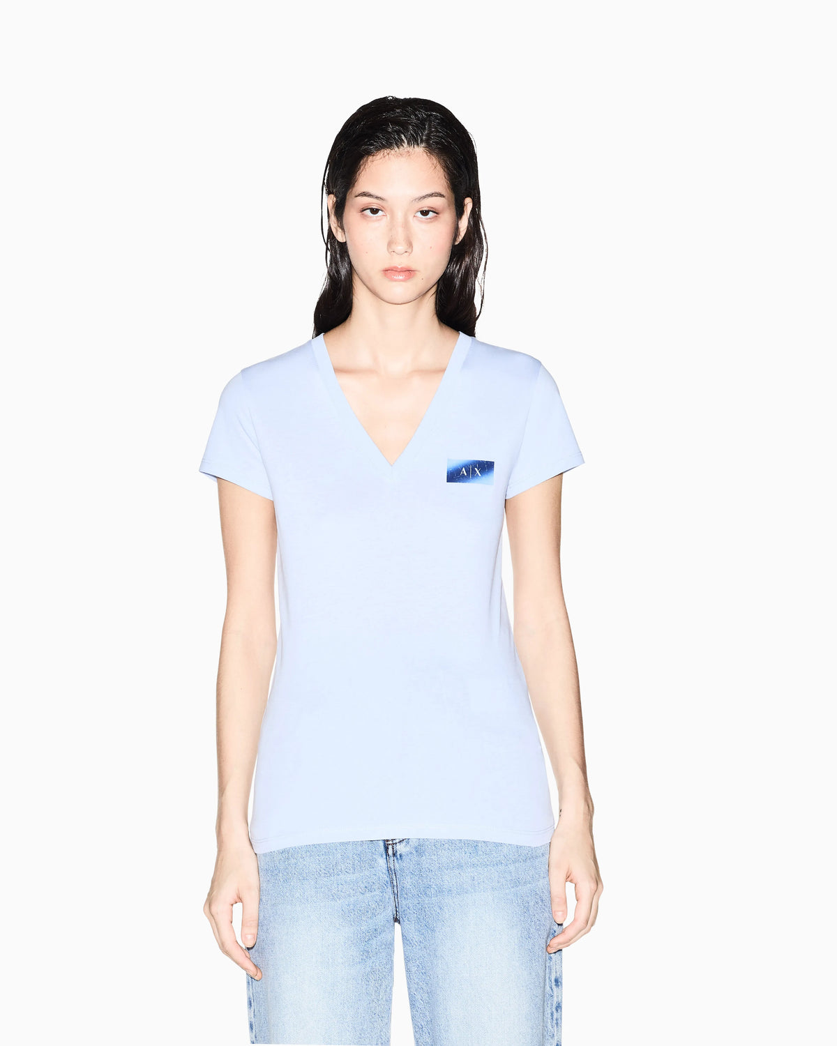 Slim-fit T-shirt in solid-color cotton jersey
