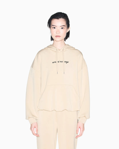 hooded sweatshirt in viscose stretch scuba