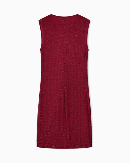Slim fit dress in stretch jersey with strass