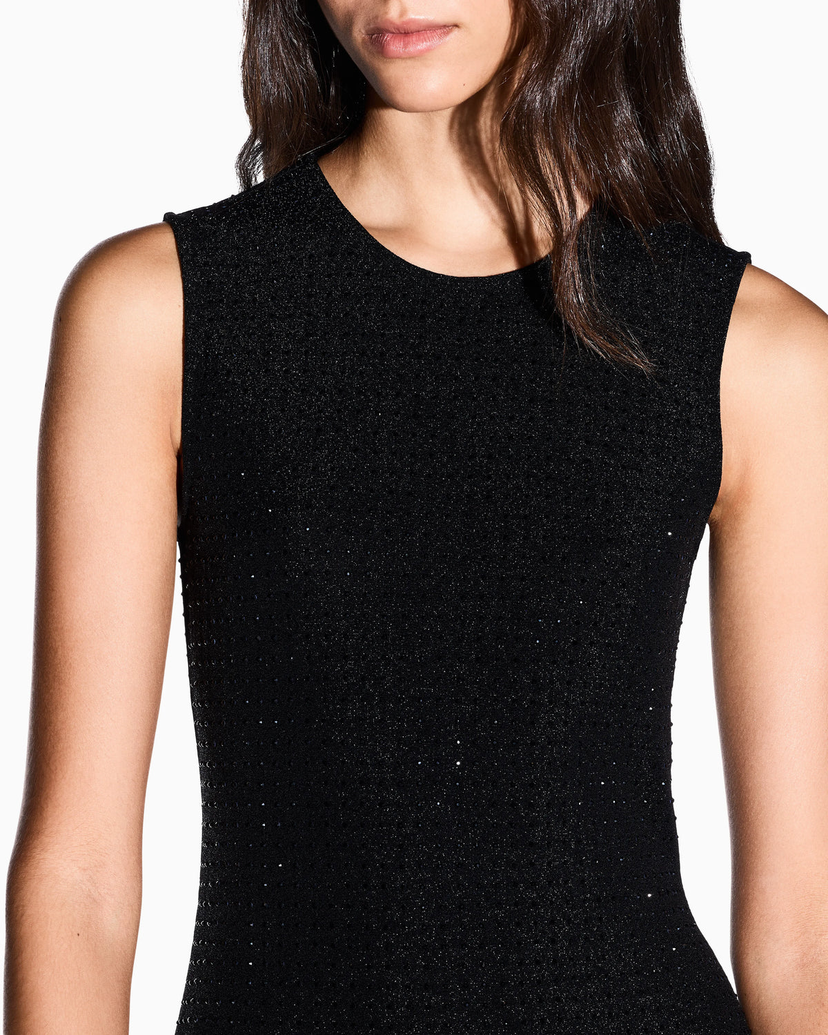 Slim fit dress in stretch jersey with strass