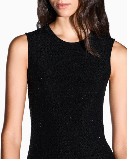 Slim fit dress in stretch jersey with strass