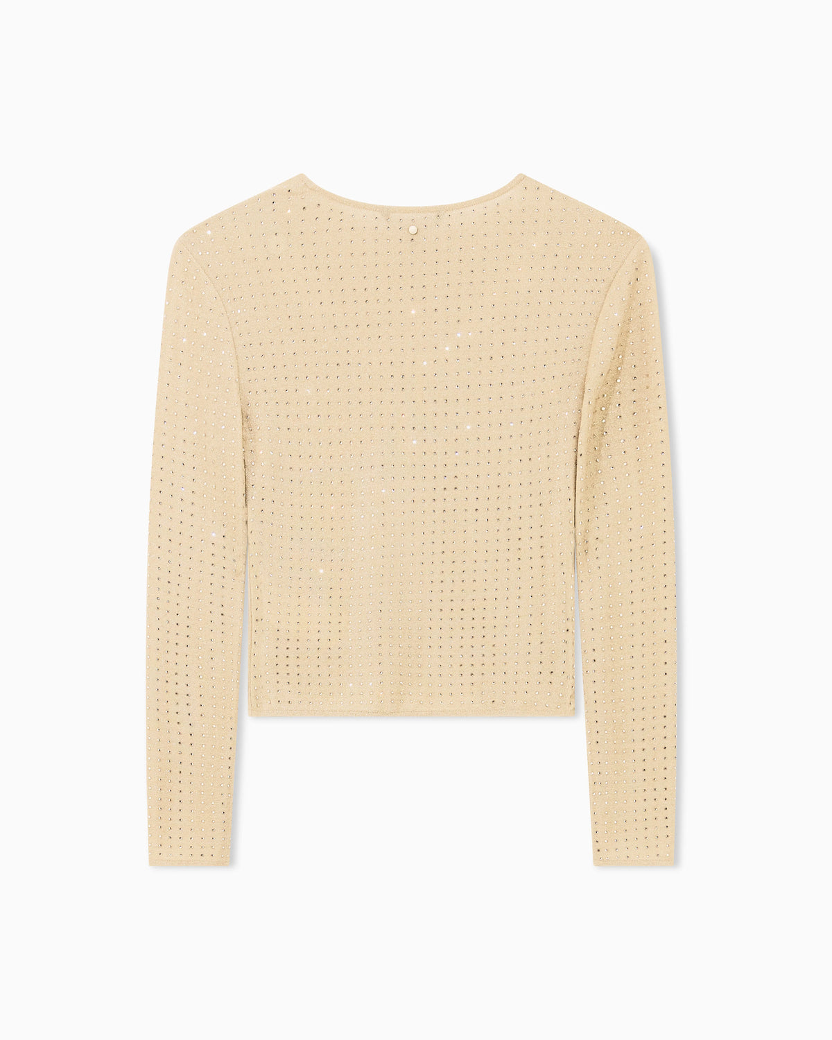 Slim-fit jumper in nylon jersey with strass