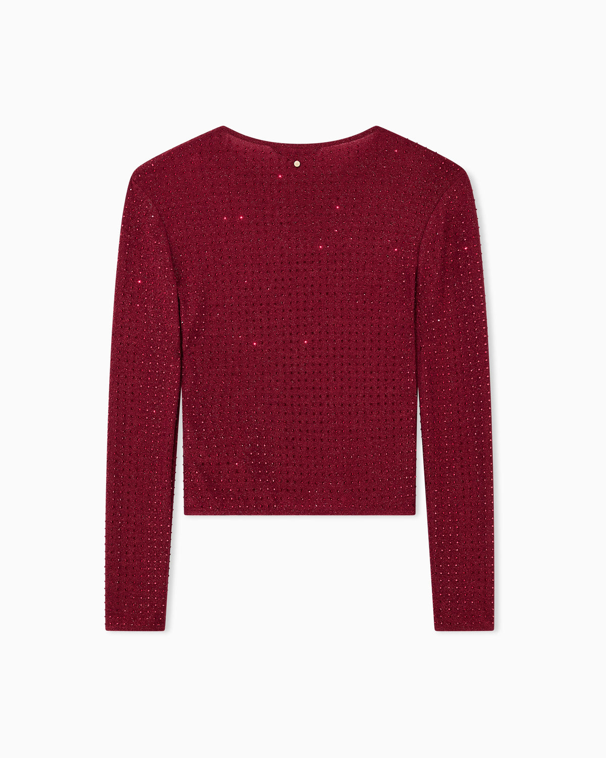 Slim-fit jumper in nylon jersey with strass