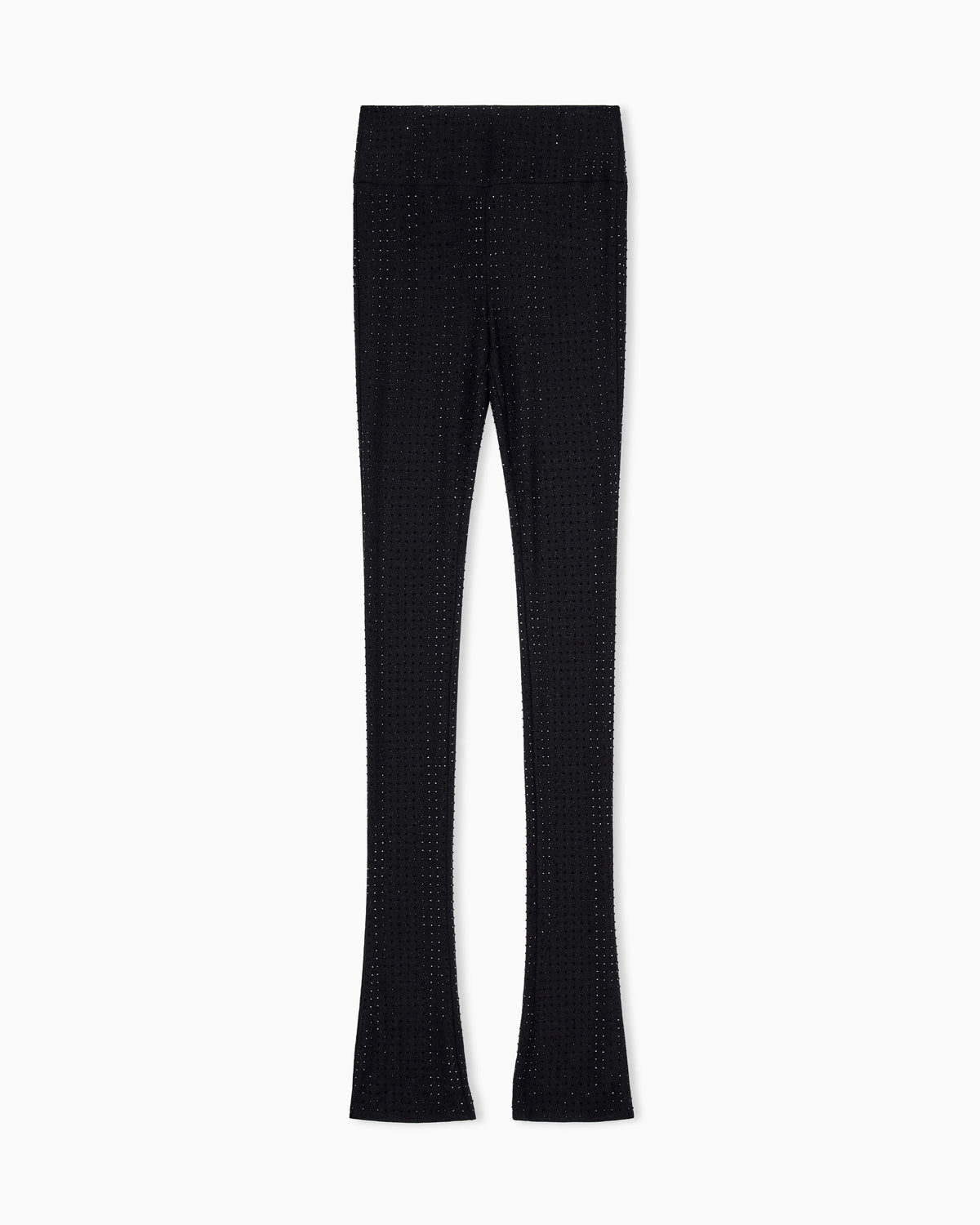 High-waisted leggings in stretch nylon jersey with strass