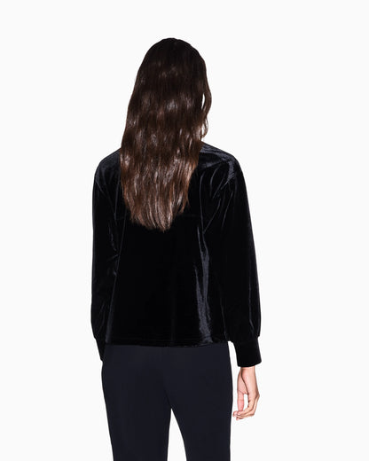 sweatshirt in stretch velvet