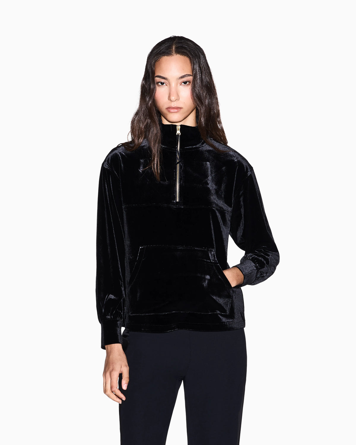 sweatshirt in stretch velvet