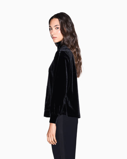 sweatshirt in stretch velvet