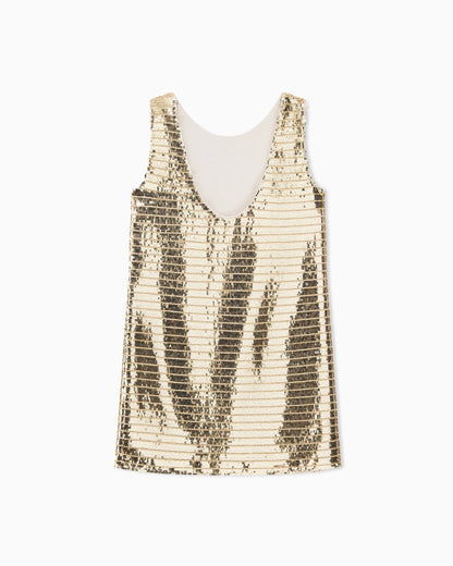 slim fit dress chiffon with sequins