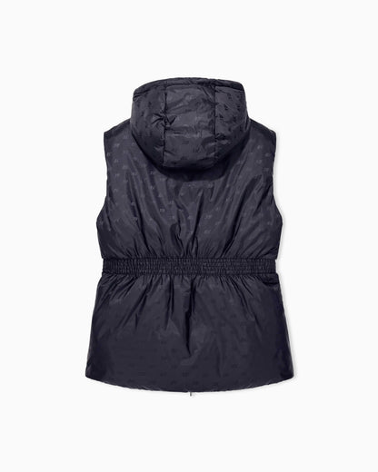 Sleeveless jacket in recycled nylon jacquard