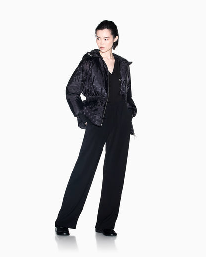 blouson jacket in recycled nylon jacquard