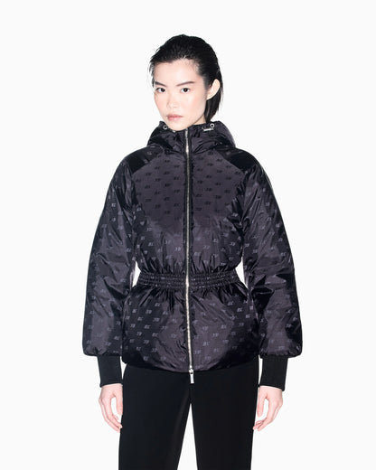 blouson jacket in recycled nylon jacquard