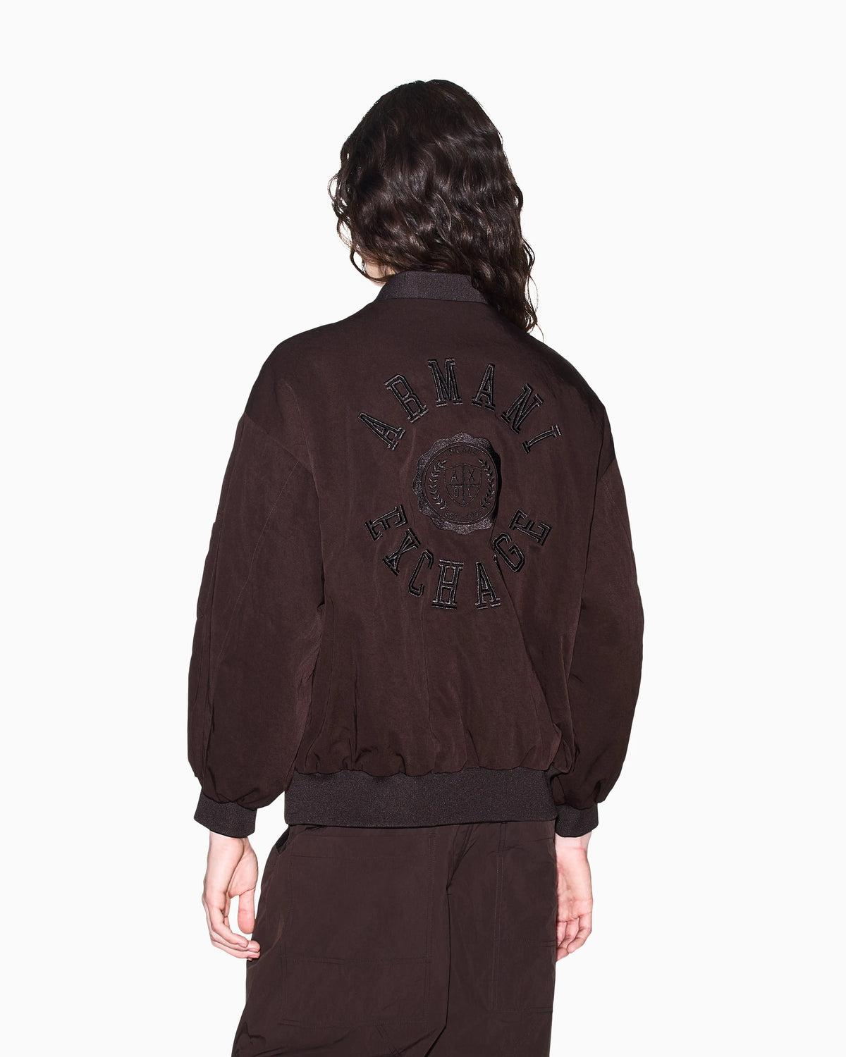 Oversized blouson jacket in nylon twill