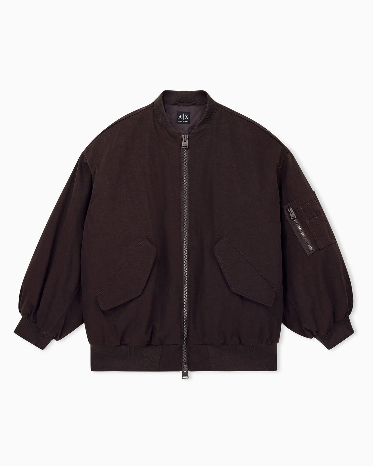 Oversized blouson jacket in nylon twill