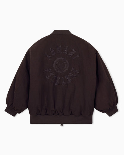 Oversized blouson jacket in nylon twill
