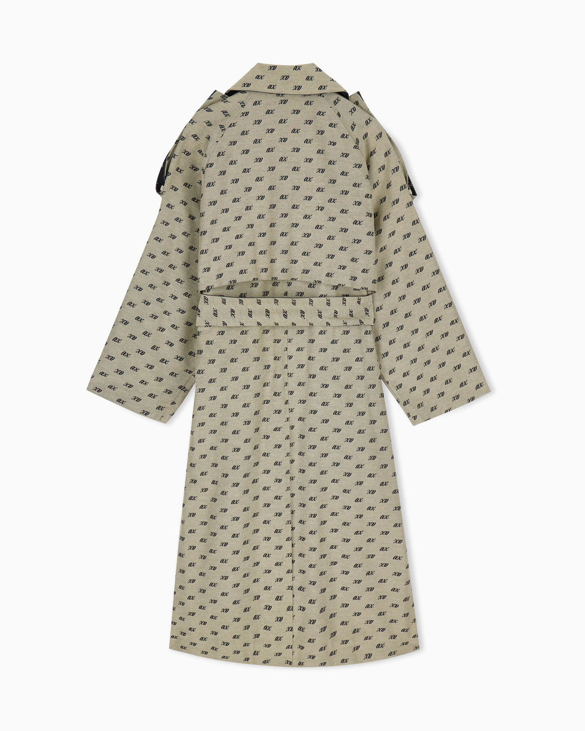 Trench coat in cotton with allover jacquard
