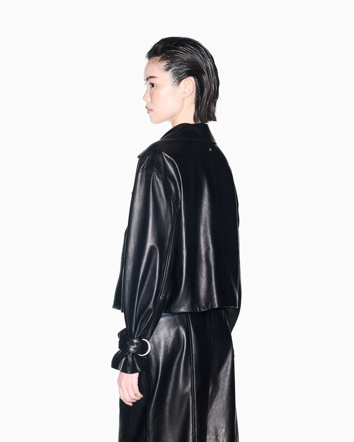 Blouson jacket in real semi-aniline leather