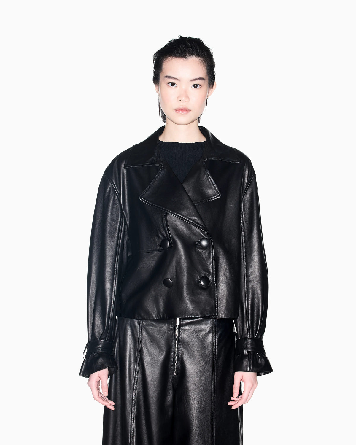 Blouson jacket in real semi-aniline leather