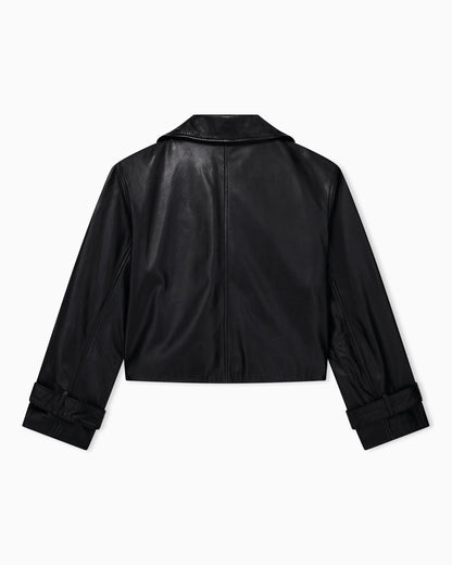 Blouson jacket in real semi-aniline leather