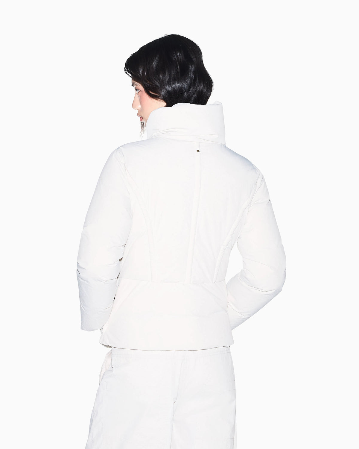 down jacket in crinkle nylon