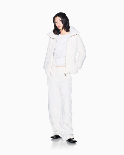 down jacket in crinkle nylon