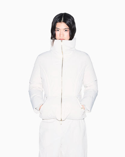 down jacket in crinkle nylon
