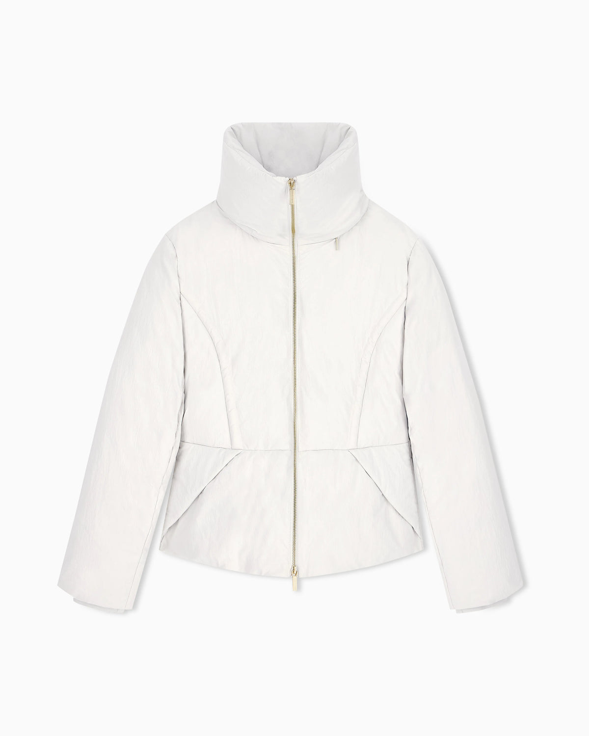 down jacket in crinkle nylon