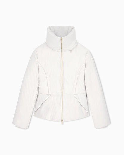 down jacket in crinkle nylon