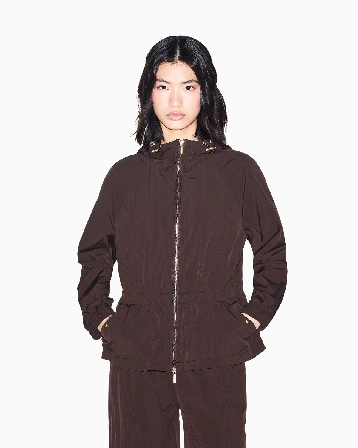 Regular fit blouson jacket in crinkle nylon