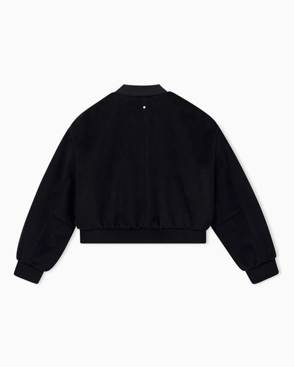 Full-zip bomber jacket with a sequin front panel