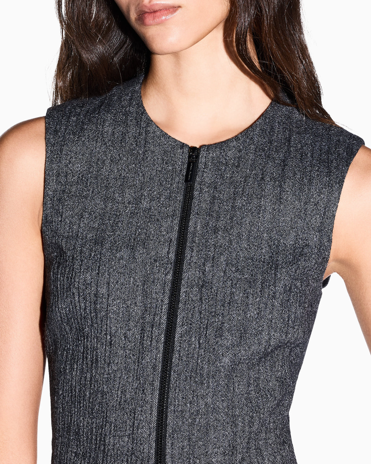 Waistcoat in stretch viscose and virgin wool