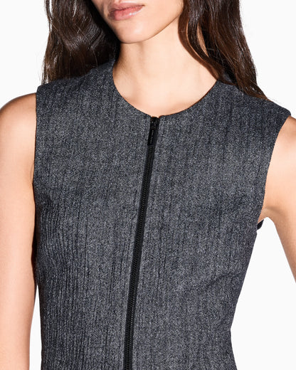 Waistcoat in stretch viscose and virgin wool
