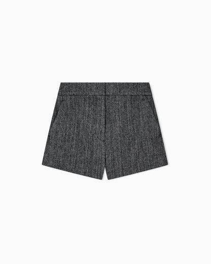 Slim fit shorts in stretch viscose and virgin wool