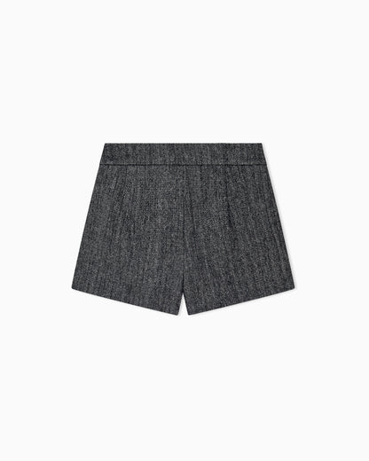 Slim fit shorts in stretch viscose and virgin wool