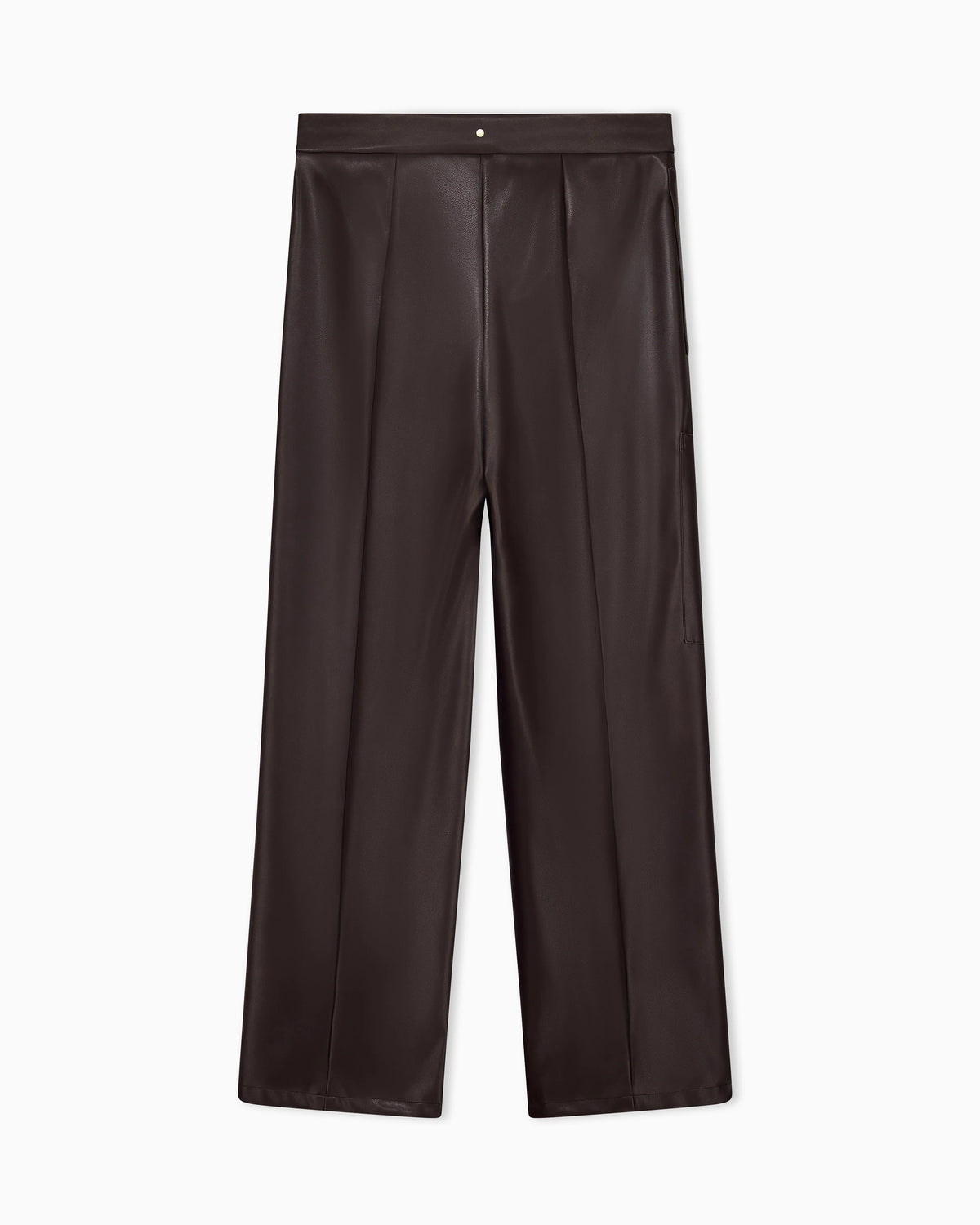 Oversized fit trousers in a coated fabric with rib details