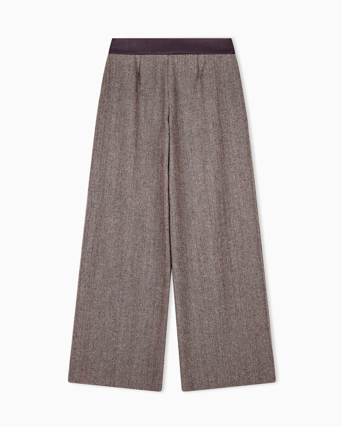 relaxed fit trouser in herringbone virgin wool and silk