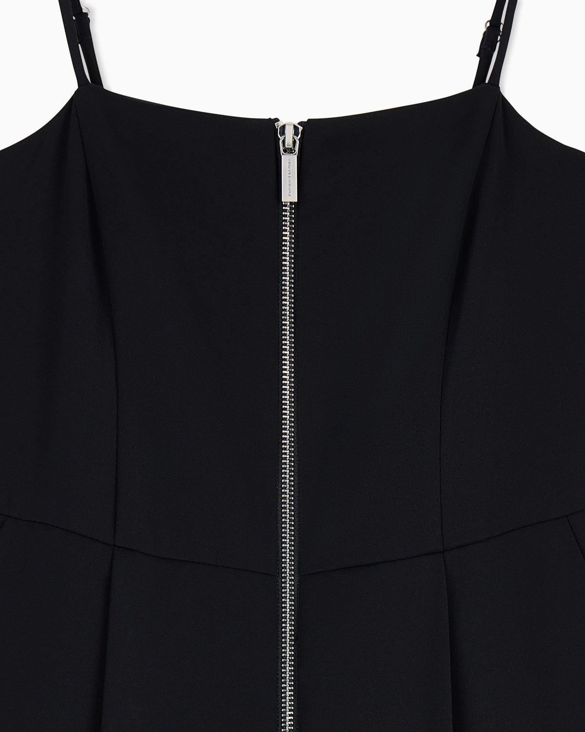 slim fit jumpsuit in recycled twill with rib details