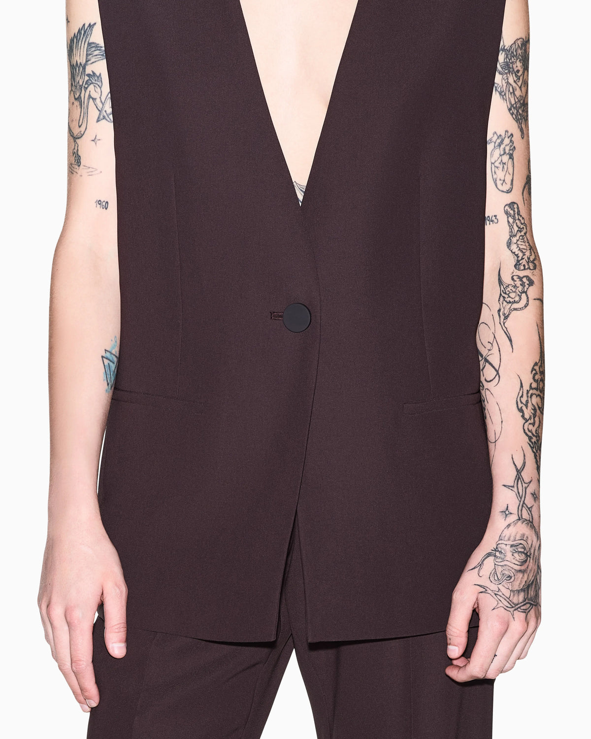 oversized Waistcoat in recycled crepe