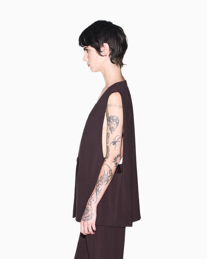 oversized Waistcoat in recycled crepe