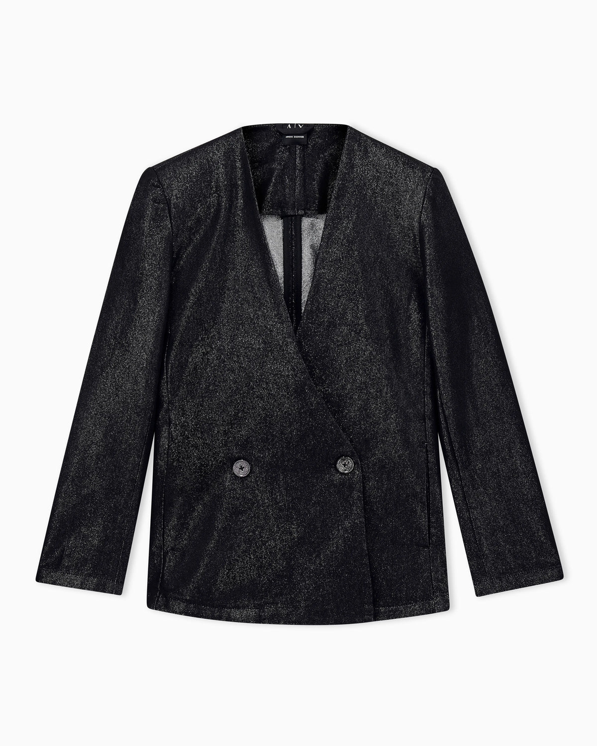 regular fit Blazer in rigid cotton denim with metallic yarn