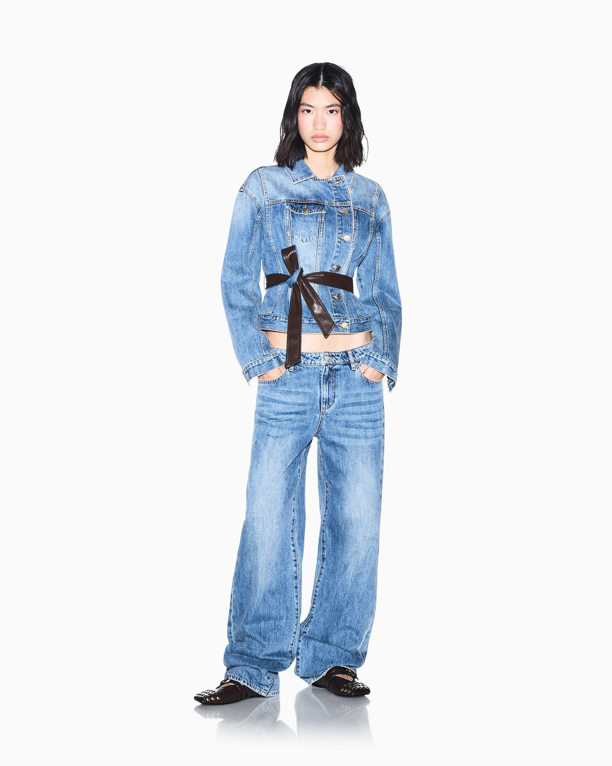 blouson jacket rigid cotton denim
