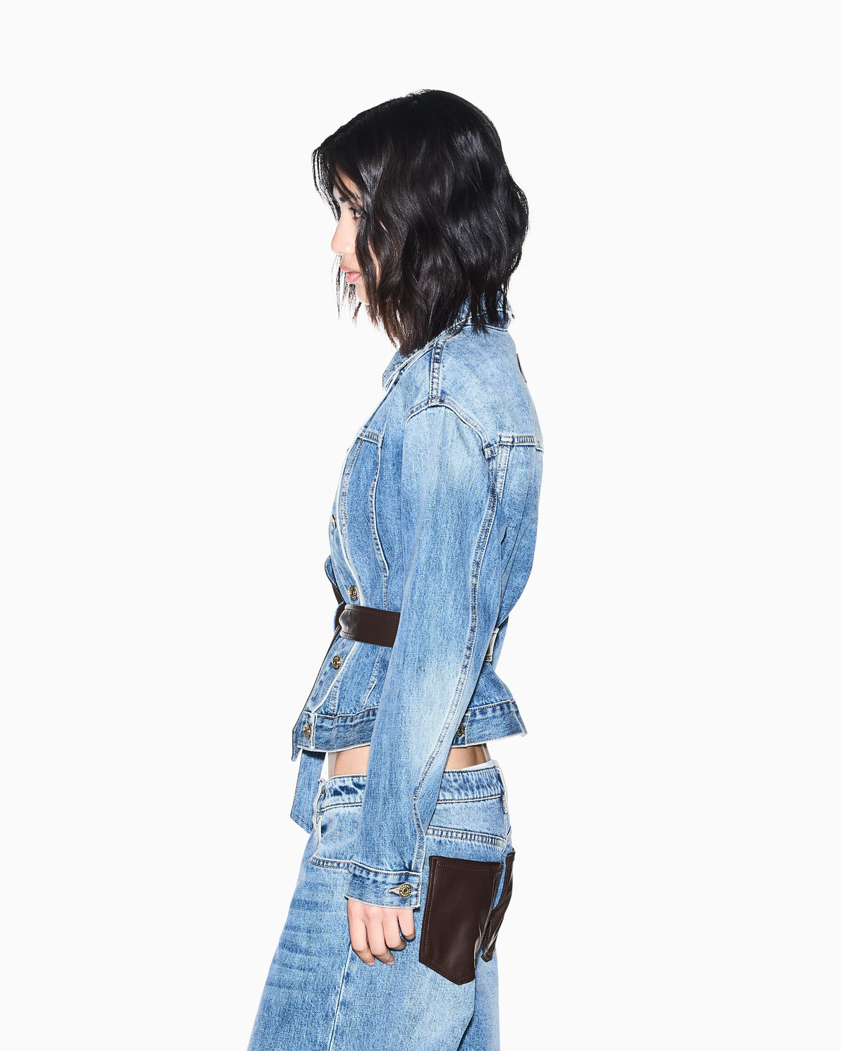 blouson jacket rigid cotton denim