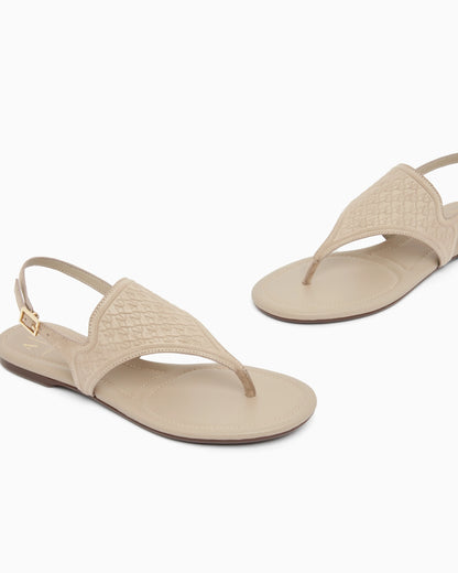 Microsuede sandals with embossed logo