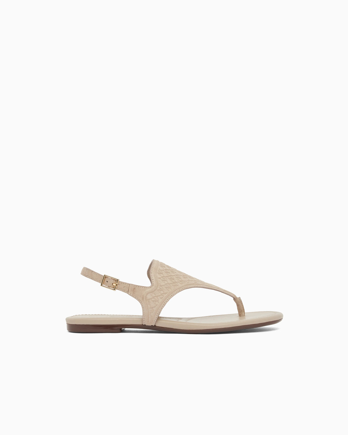 Microsuede sandals with embossed logo