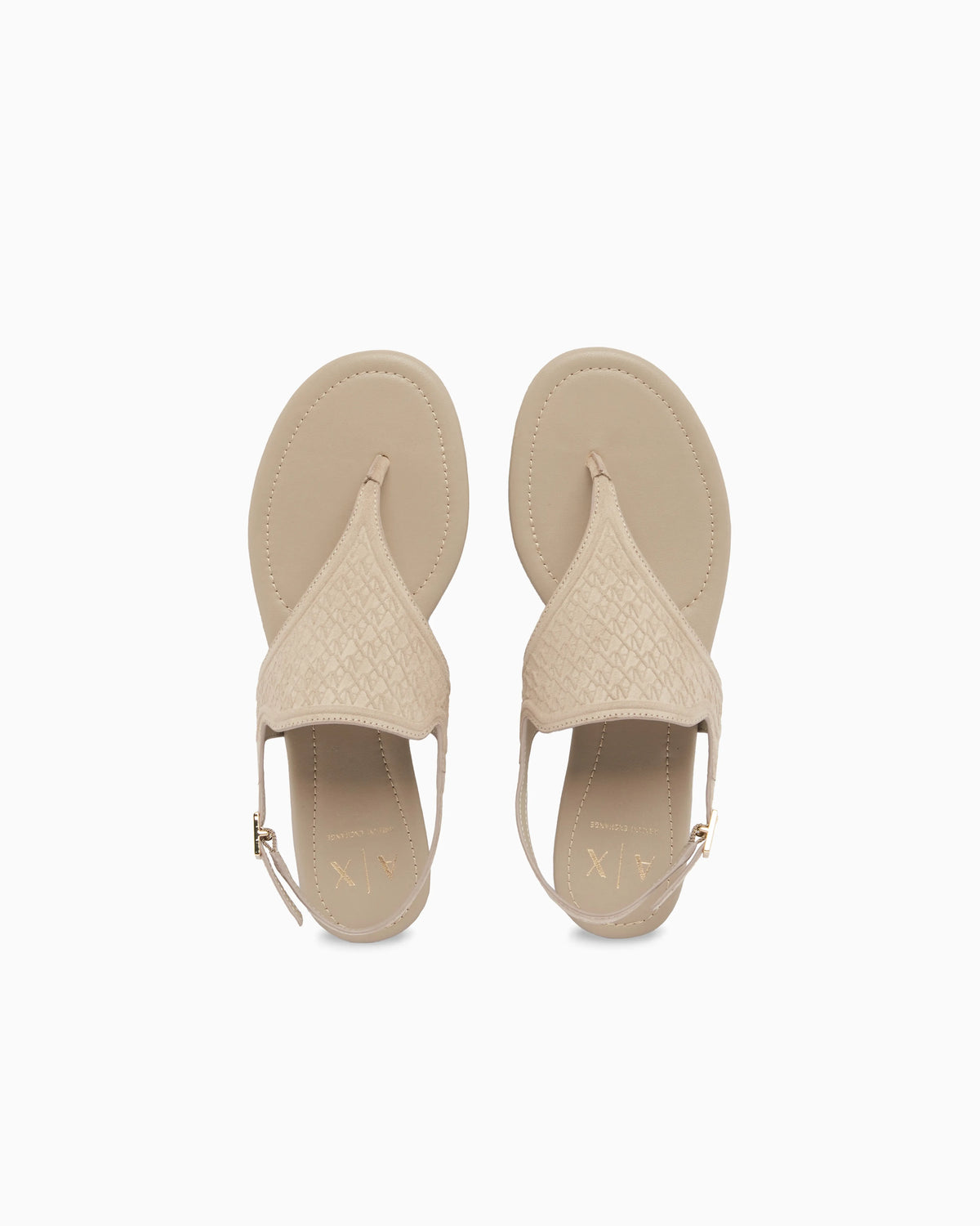 Microsuede sandals with embossed logo
