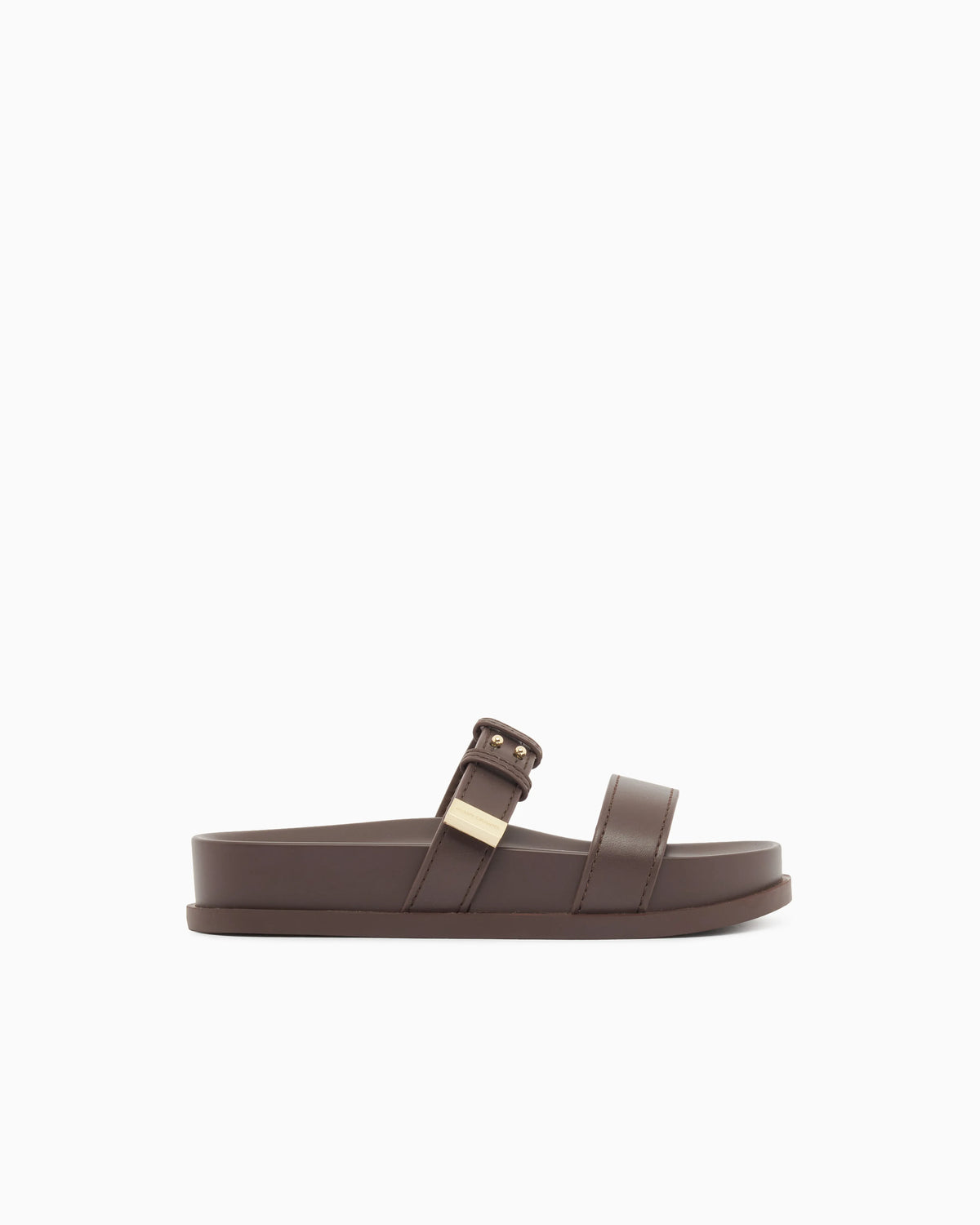 Two-strap slippers with buckle