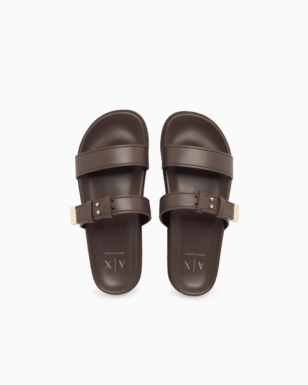 Two-strap slippers with buckle