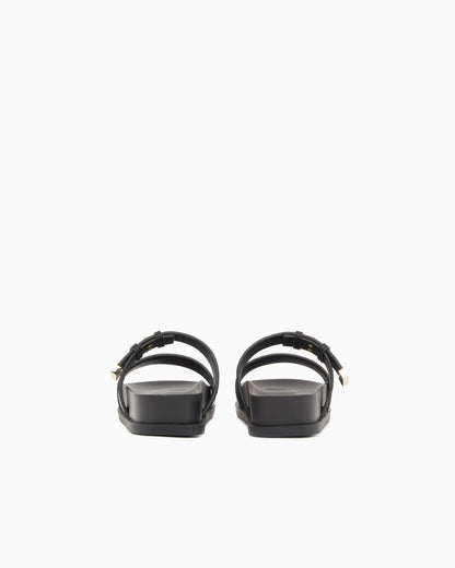 Two-strap slippers with buckle